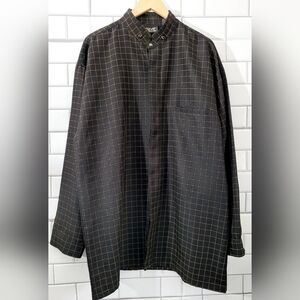 Oscar Collection By Oscar Vintage Mens Button Front Dress Shirt Long Sleeve Blac